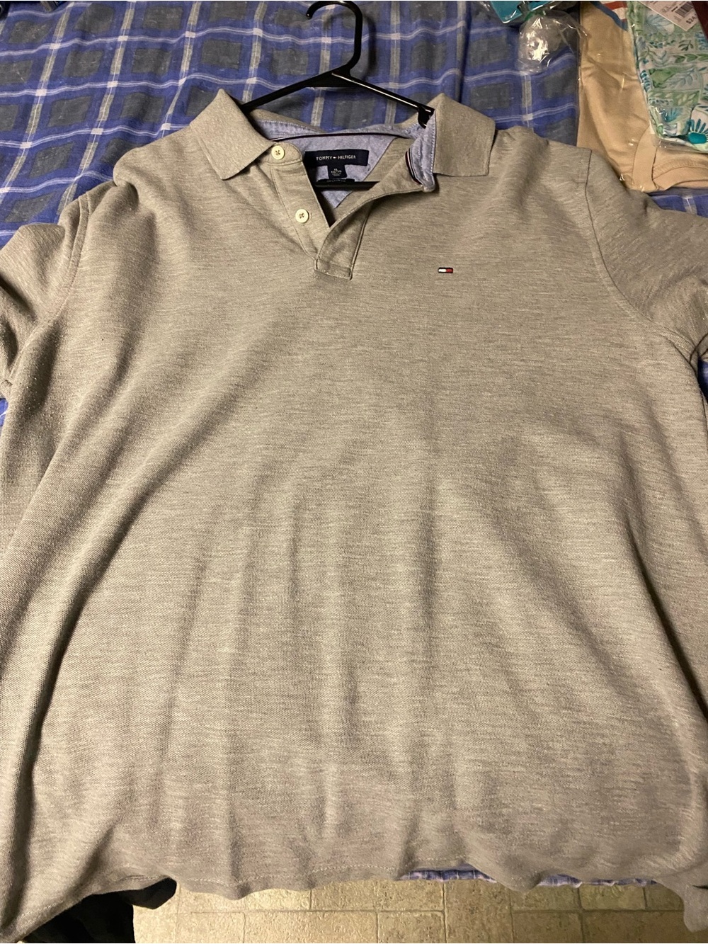 Tommy Hilfiger Light Grey Men's Polo with Chest Logo